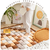 蔓越家 风复古加厚毛绒滑地毯卧室满铺长方形床边地垫