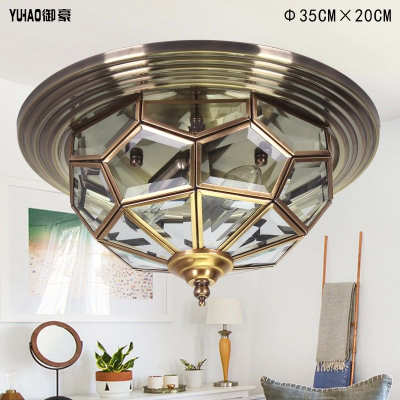 御豪切角钻石玻璃阳台玄关过道入户花园圆形铜吸顶灯具灯饰,家装灯饰光源,厨卫/阳台/玄关/过道吸顶灯,淘宝优惠券,粉丝福利购,淘宝优惠卷