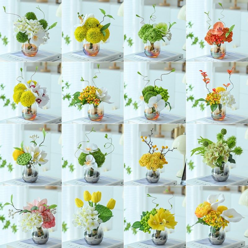 酒店圆桌转盘中间仿真花餐桌花摆花高端装饰花茶桌玄关,家居饰品,餐桌花艺,淘宝优惠券,粉丝福利购,淘宝优惠卷