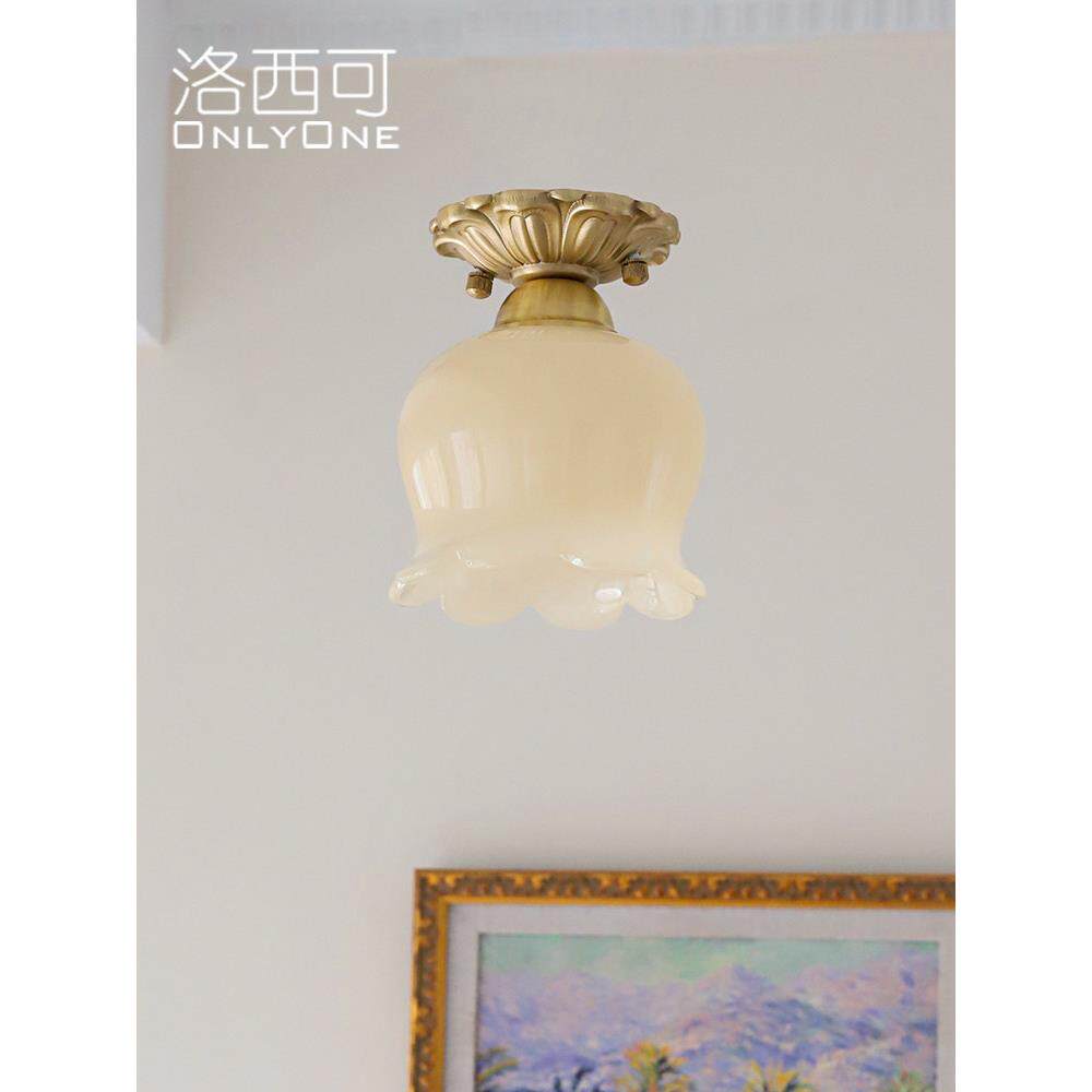 洛西可 法式温柔铃兰花吸顶灯 现代奶油风餐厅过道玄关阳台小灯具