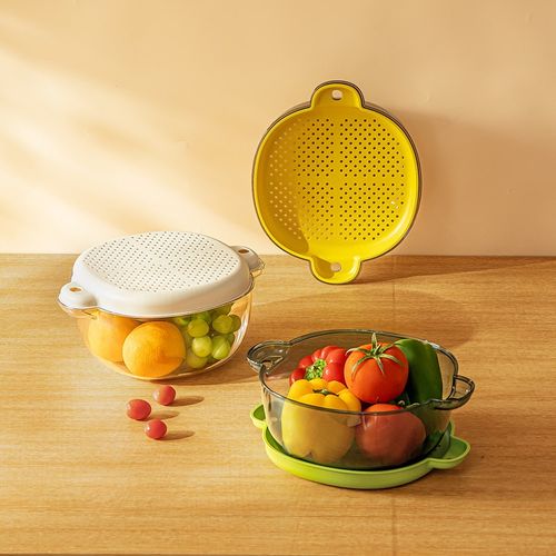 洗菜盆沥水篮家用k厨房双层洗菜篮子滤水淘菜盆塑料漏网客厅水果