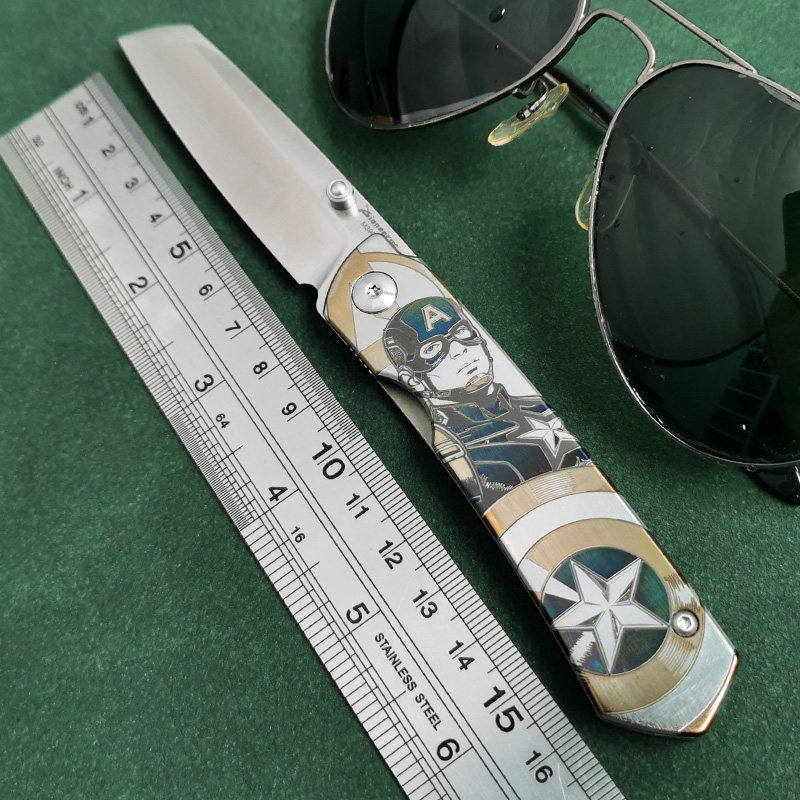 M390粉末钢折刀钛合金激光雕刻高硬度锋利口袋随身便携折叠水果刀