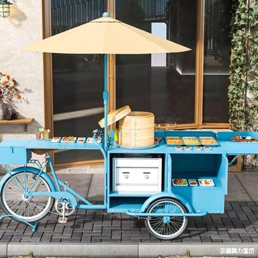 铁艺可移动网红糯米饭摆摊车可折叠手推车夜市小推车小吃置物餐车