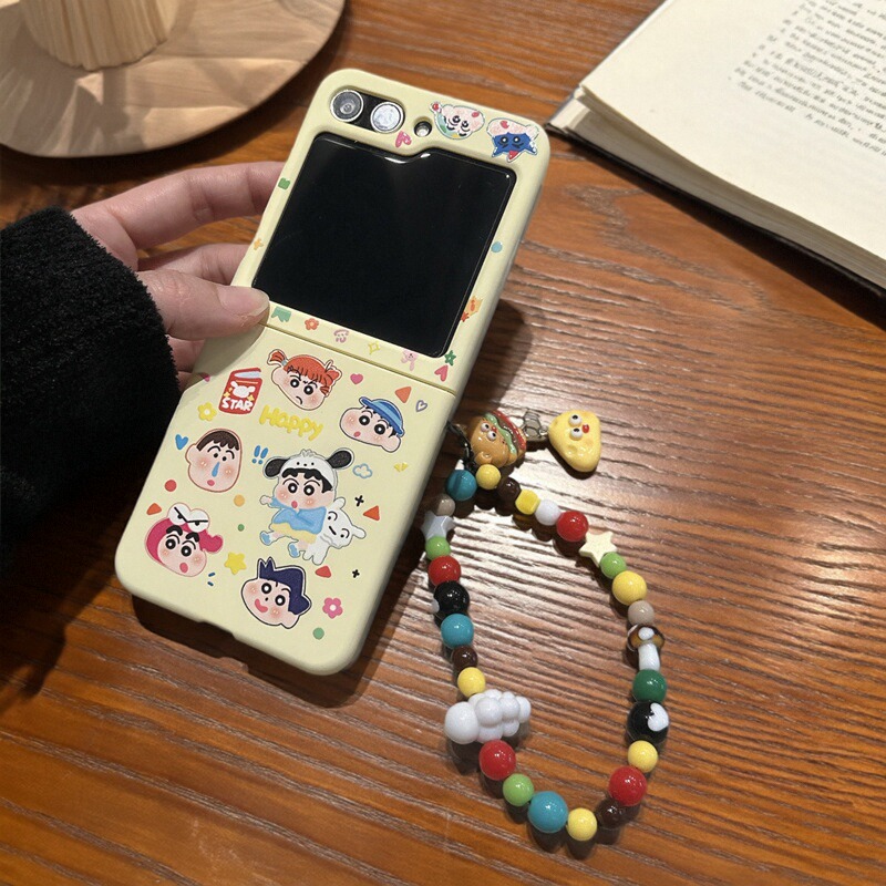 适用华为P50pocket手机壳PuraX小米mix2小折叠壳OPPO FindN3摩托罗拉60新款三星Zflip7保护套6卡通奶油小新5