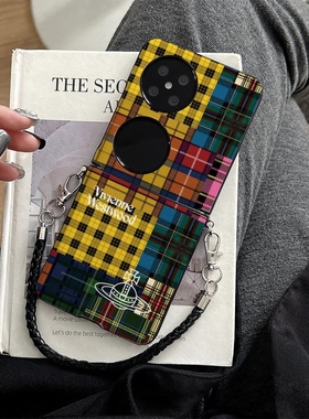 适用华为pocket2手机壳新款折叠屏P60pocket保护套铰链一体全包防摔nova flip女款pura xp50pocket格纹西太后