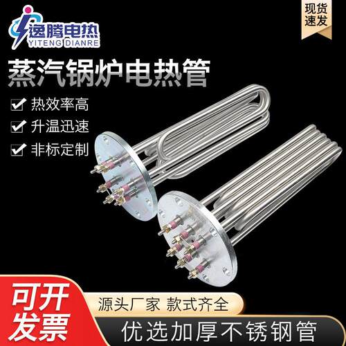 140/150法兰蒸气锅炉加热管220V380V蒸烫机蒸汽产生器电热管304