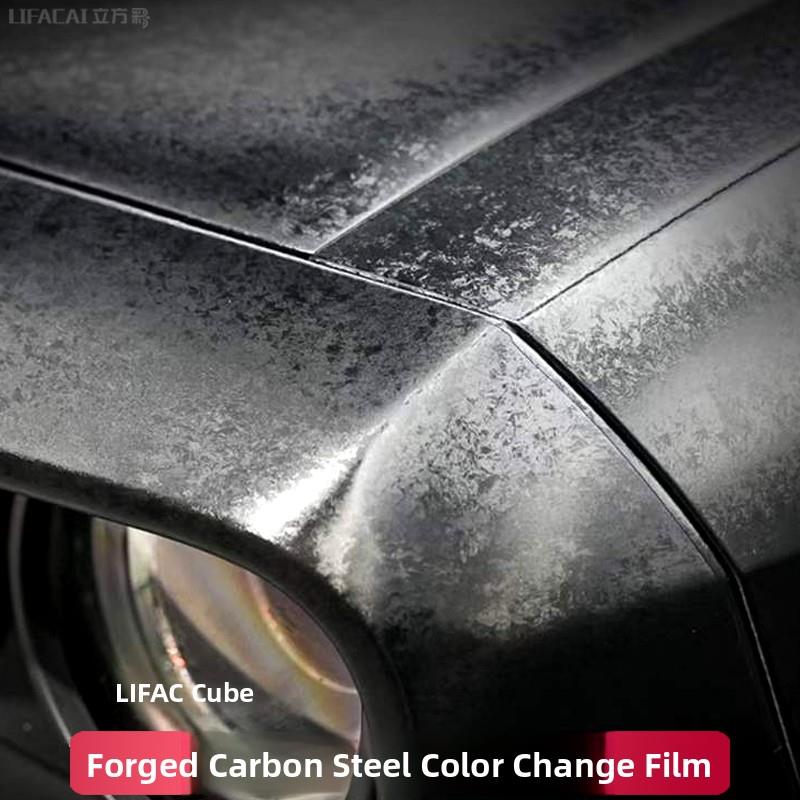 汽车变色膜碳钢膜内饰车身后视镜摩托车黑色汽车膜锻造碳纤维贴纸