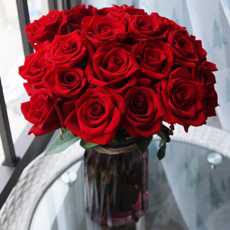 A级卡罗拉红玫瑰52朵真B花鲜花束云南直发99朵