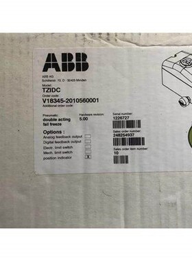 议价德国ABB TZIDC V18345-2010560001智能门定位器议价