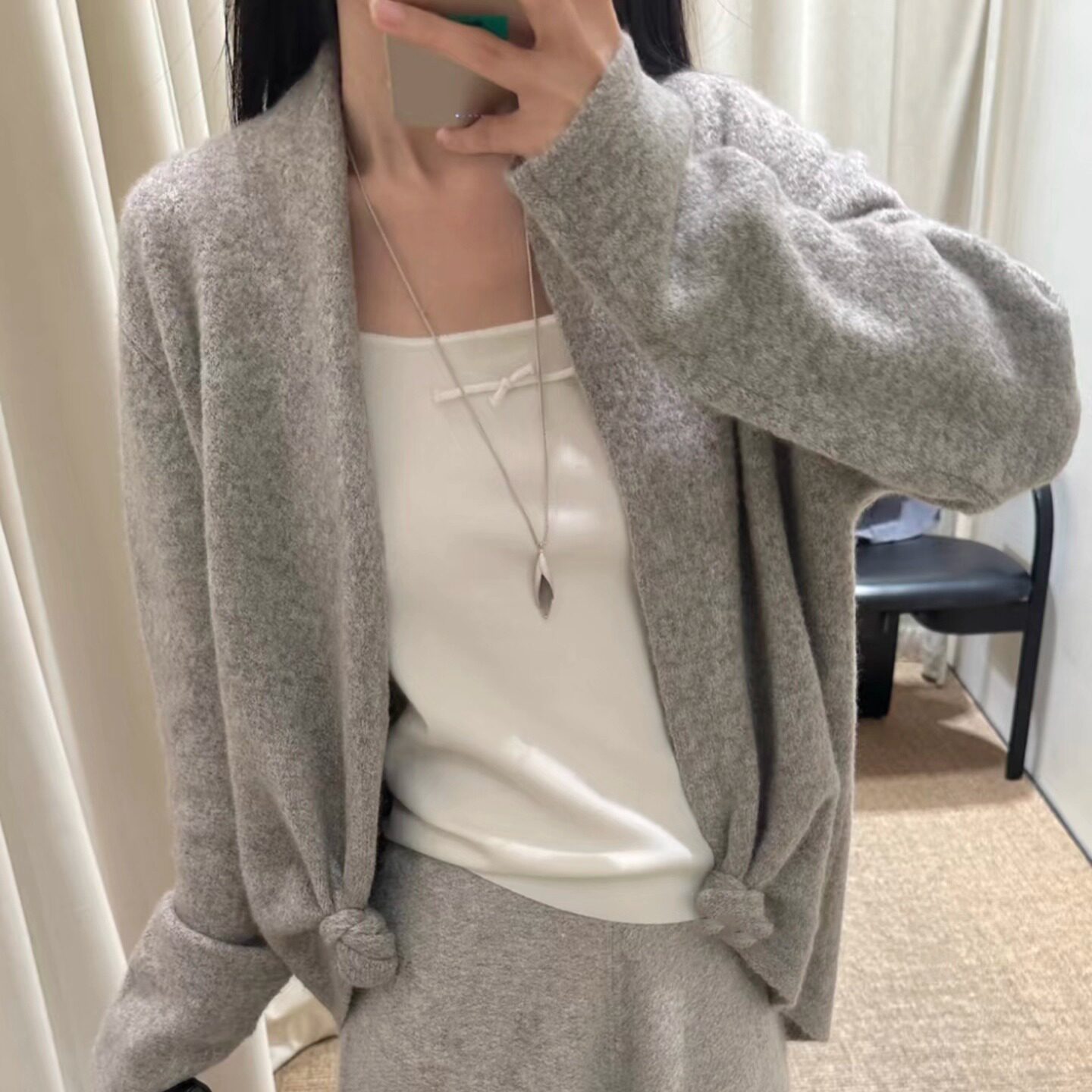 秋冬季慵懒风羊毛减龄针织开衫女