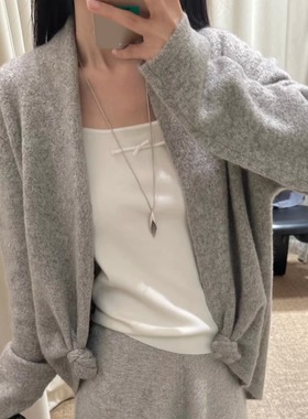 ICEYY swa秋冬季慵懒风羊毛针织开衫女ying软糯休闲简约气质上衣