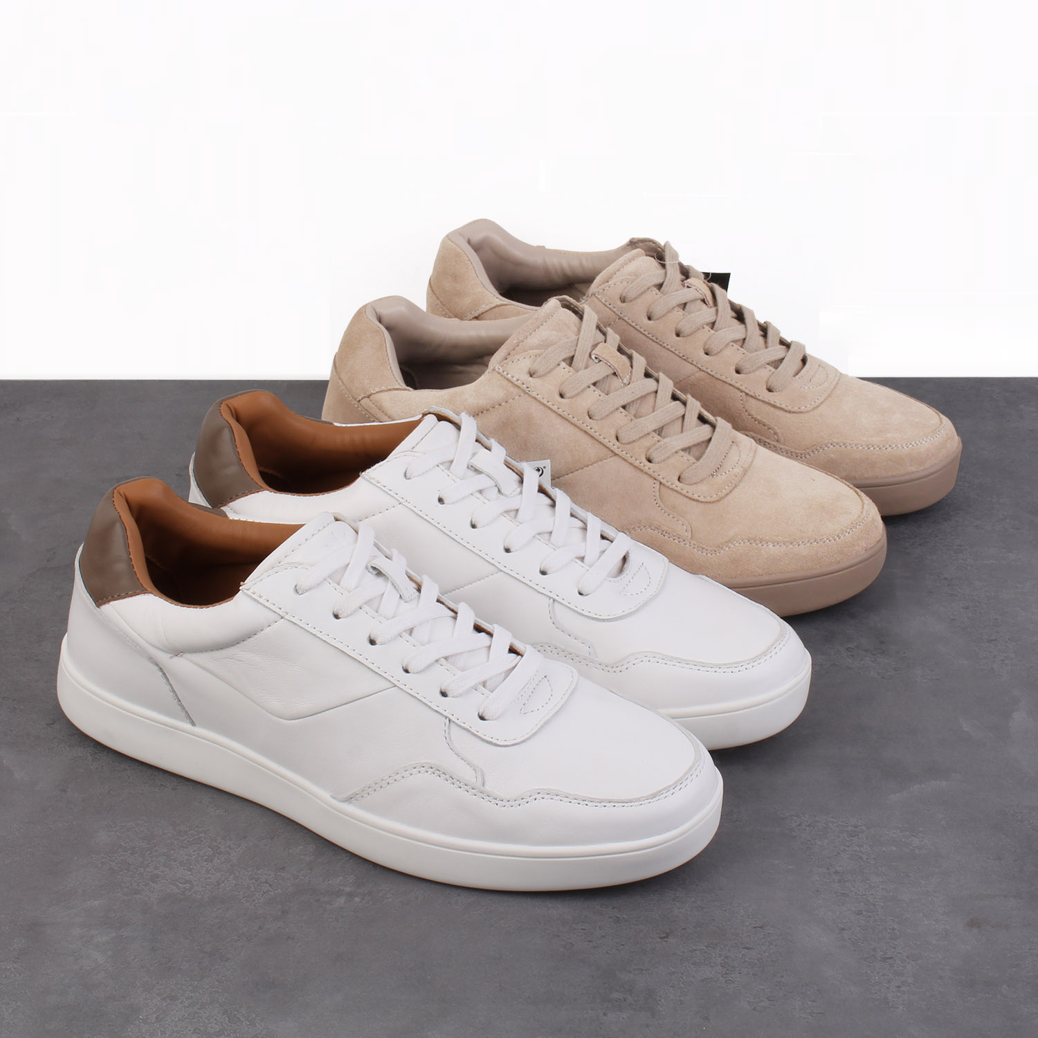 出口欧美单男士头层小羊皮休闲板鞋真皮舒适低帮系带百搭运动男鞋