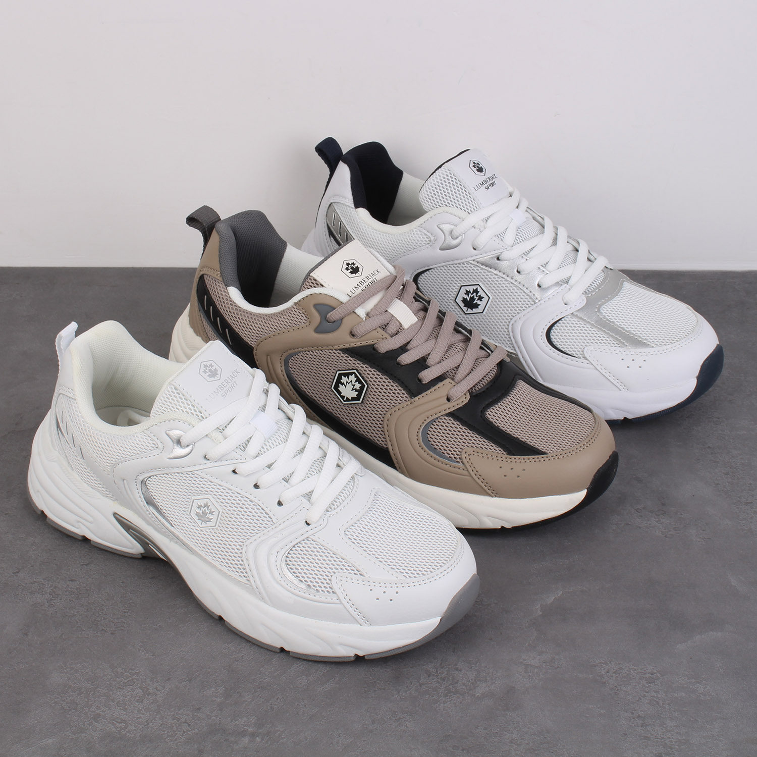 出口意大利枫叶男女情侣款复古慢跑鞋网布透气外贸减震防滑运动鞋