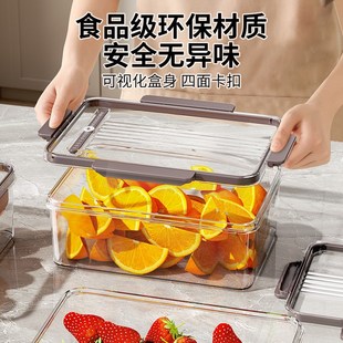 冰箱收纳盒食品级厨房整理蔬菜水E果保鲜密封冷冻储物盒子神器