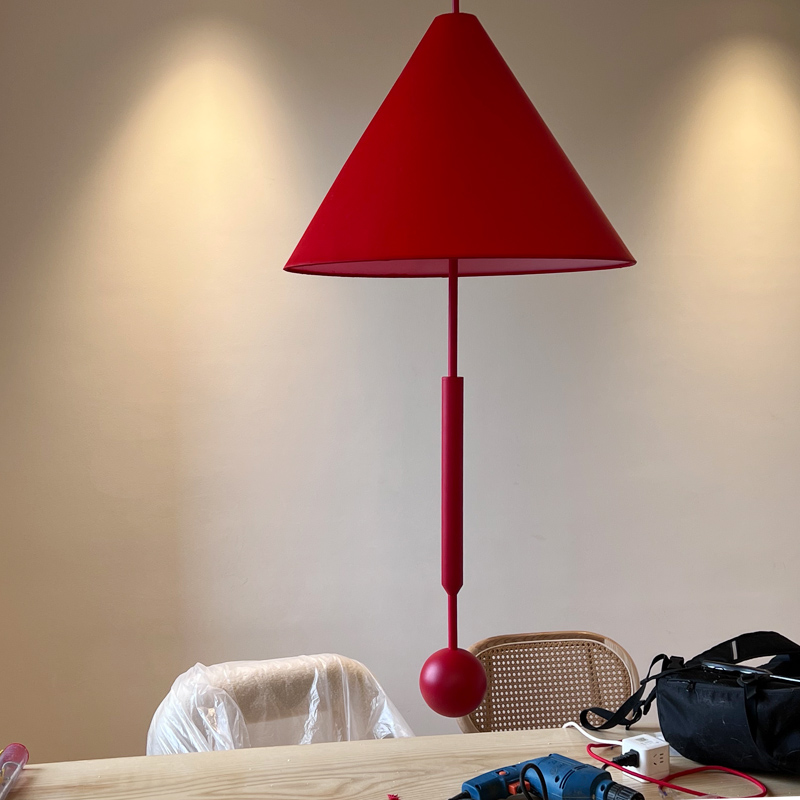 雨伞吊灯布艺红色克莱因蓝客厅餐厅展厅沙发儿童房斗笠楼梯工作室