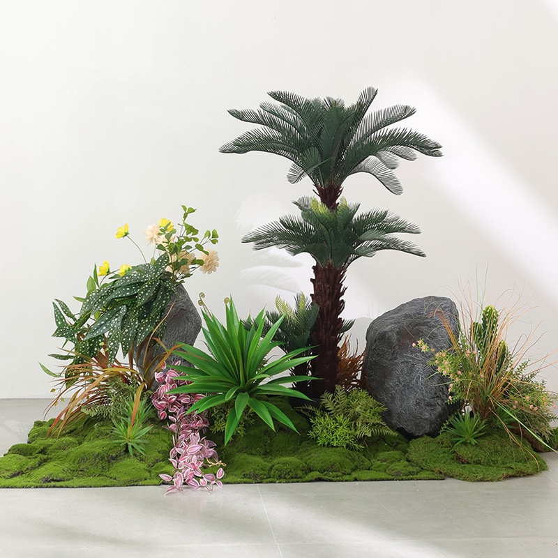 仿真绿植造景组合橱窗盆栽装饰室内楼梯玄关仿生植物落地景观摆设