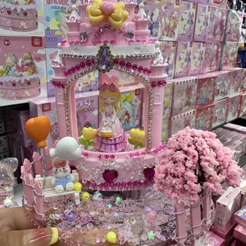 可瑞乐儿童diy手工制作可爱女孩仿真奶油水钻配件粘贴材料小夜灯