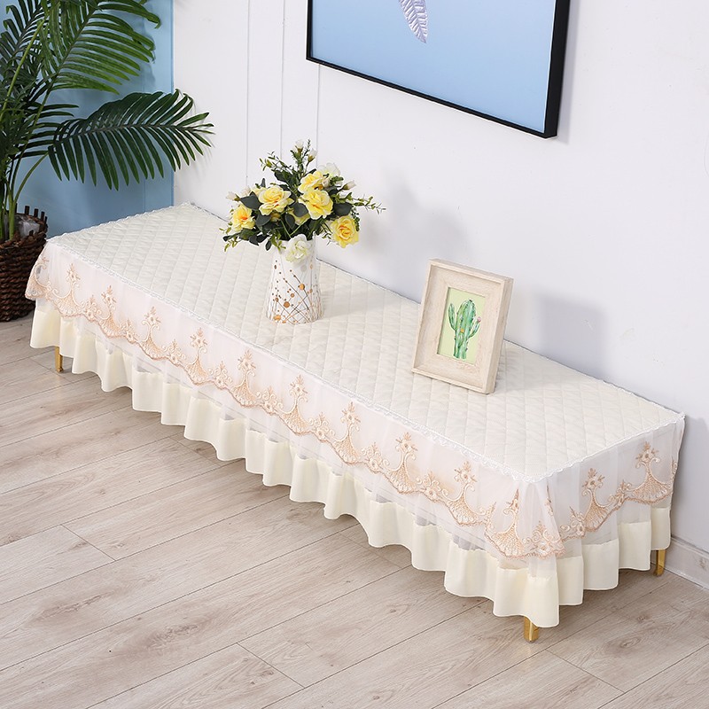 定制防尘罩桌布盖布布艺蕾丝客厅长方形全包电视柜罩套新款高低柜