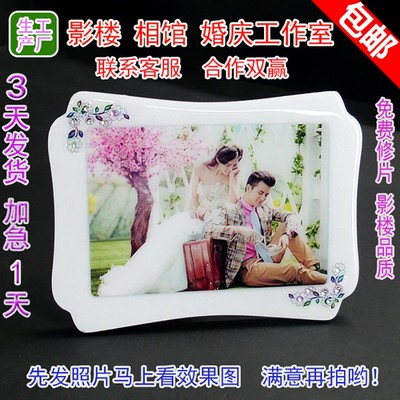 7/10/12寸大韩烤瓷水晶摆台儿童宝宝婚纱创意可爱照片定制作相框