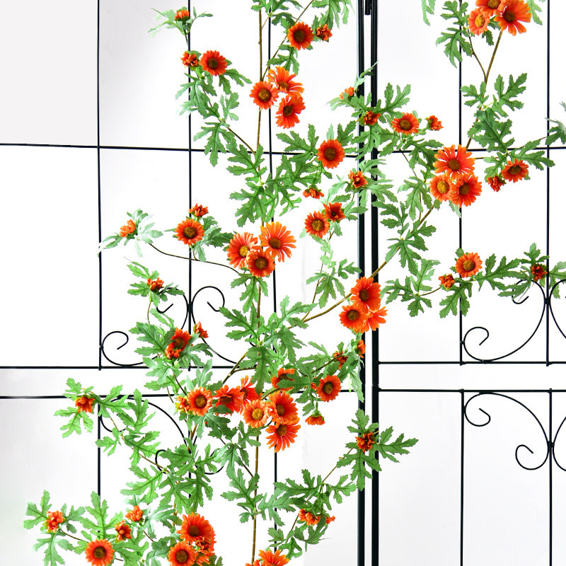 仿真小雏菊花假花藤空调管道装饰花藤条遮挡塑料藤蔓挂墙阳台摆件