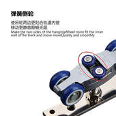 折叠门五金配件移门吊轨滑轮轨道全套推拉门隔断门万向吊轮无下轨