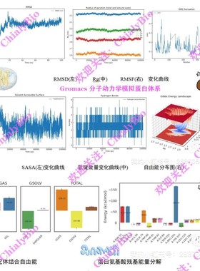 分子动力学模拟Gromacs 网络药理学分析 中药复方RMSD MMPBSA报告