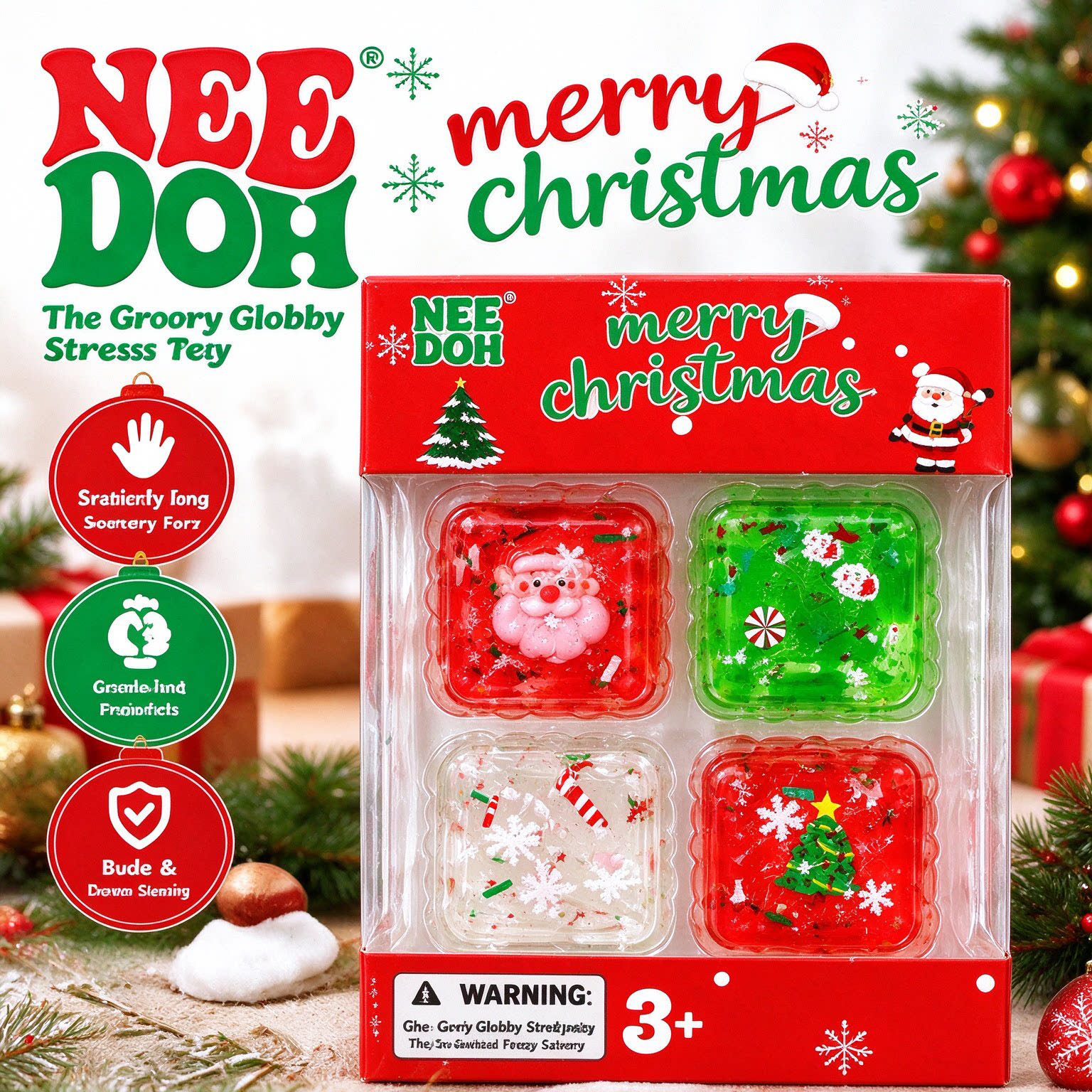 美国正版NEEDOH圣诞节冰块捏捏乐