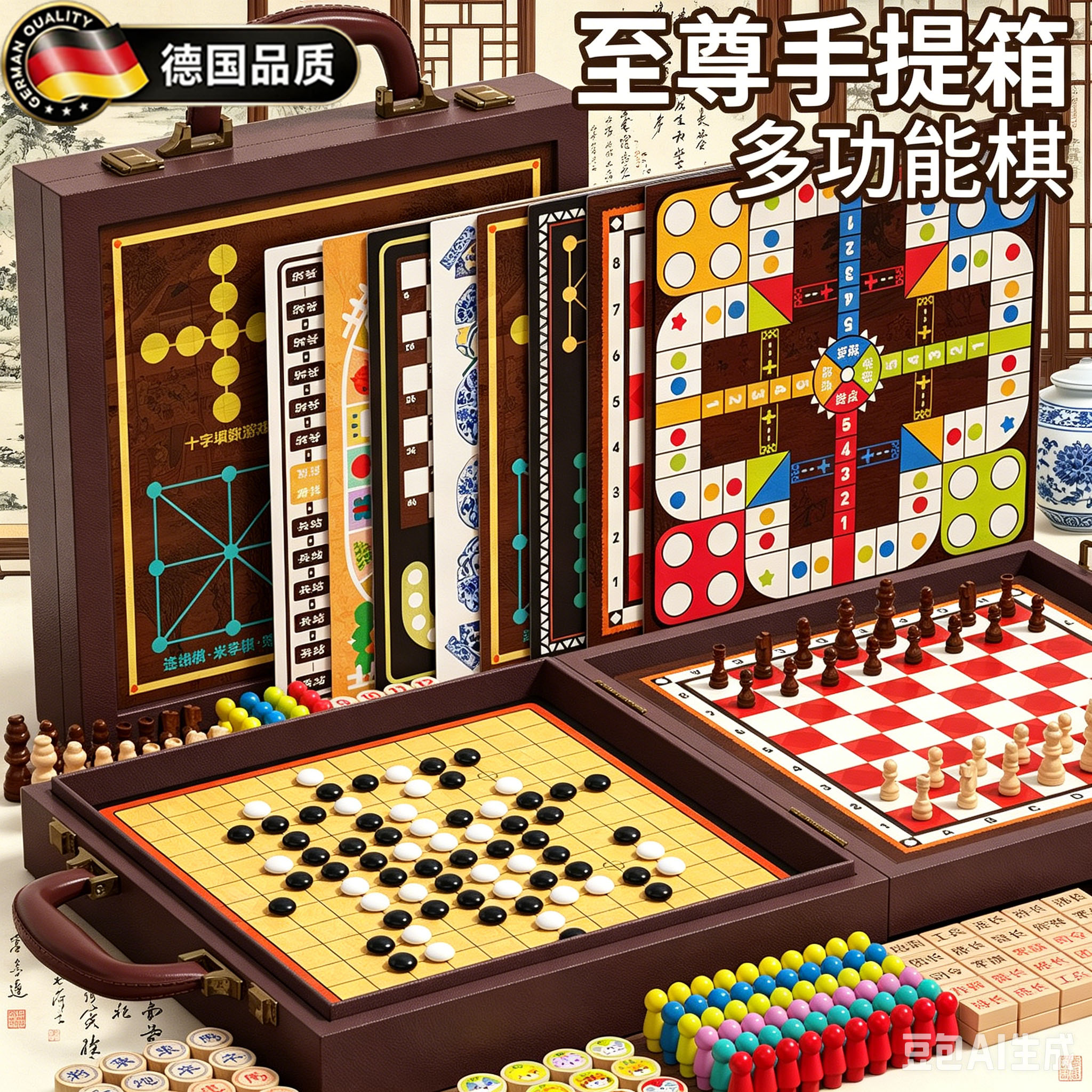 德国【新款高档套装】多功能棋盘