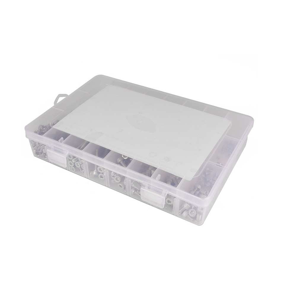 1080pcs M2 M3 M4 304不锈钢 杯头内六角螺丝配螺母平垫组合套装