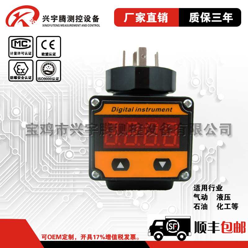 智能郝斯曼LED接头式两线制表头温度压力变送器4~20mA现场显示厂