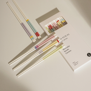 日式纯陶瓷筷子家用高档抗菌防霉家庭专人专用一人一个勺子套装