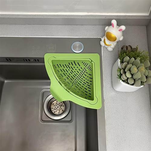 磁吸式残渣过滤篮不脏手厨房水槽专用沥水篮洗碗池边角收纳省空间