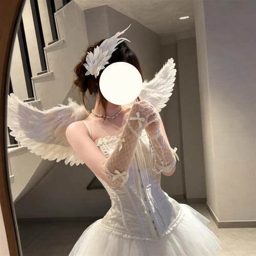 天使服装全套翅膀背饰少女高颜值头饰氛围感蕾丝女仆cos拍照道具