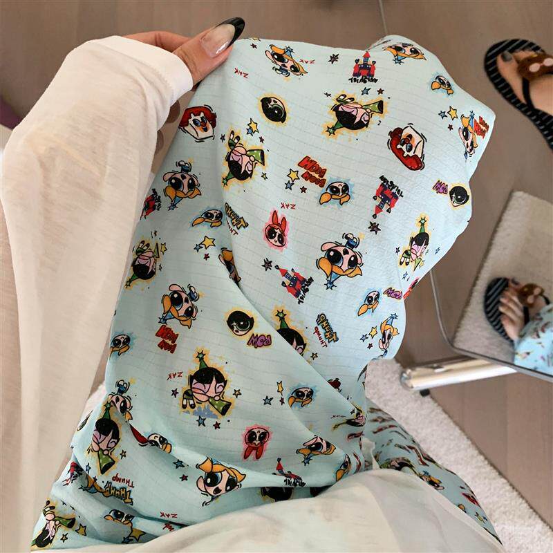 飞天小女警遛弯裤女夏季外穿休闲裤居家慵懒风宽松睡裤薄款直筒裤