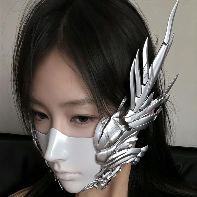 机械风覆面系面具下半脸科技感网红cos面罩暗黑御姐拍照小道具女
