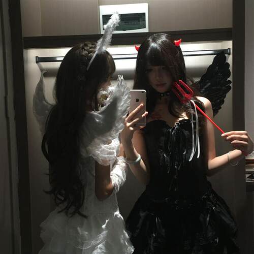 天使恶魔衣服全身服装哥特风可外穿暗黑项圈拍照cos服恶魔翅膀女