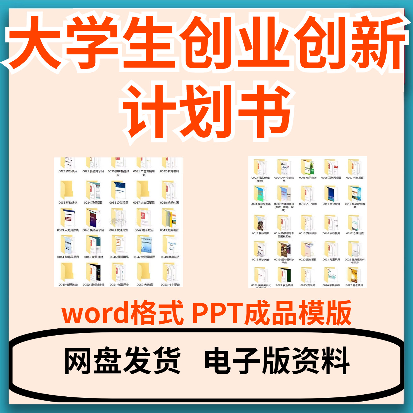 大学生创新创业计划书案例项目立项PPT可行性报告研究word成品