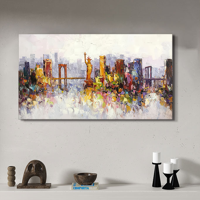 大分油画村装饰画抽象画客厅高级感现代风挂画艺术横版卧室油画