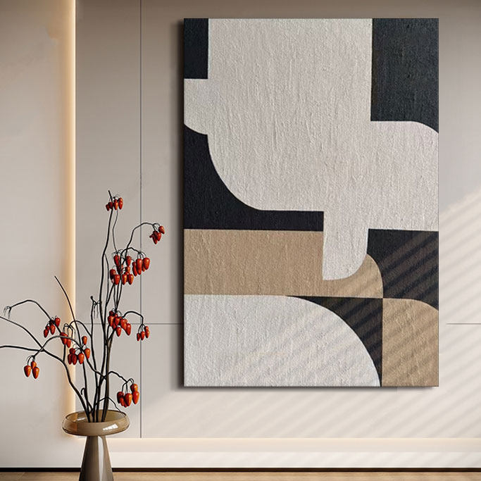 大芬村客厅餐厅现代简约挂画极简几何装饰画纯手绘抽象艺术油画