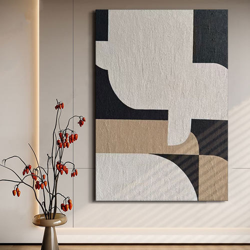 大芬村客厅餐厅现代简约挂画极简几何装饰画纯手绘抽象艺术油画