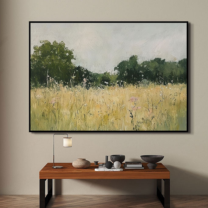 奶油风法式复古装饰画中古挂画风景艺术高级感客厅卧室大幅油画