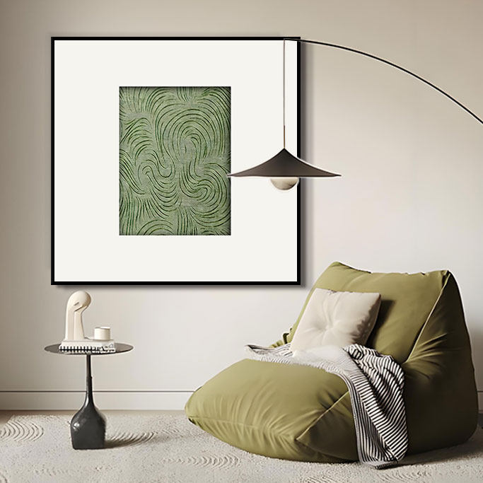 大分油画村客厅背景墙抽象植物装现代装饰画