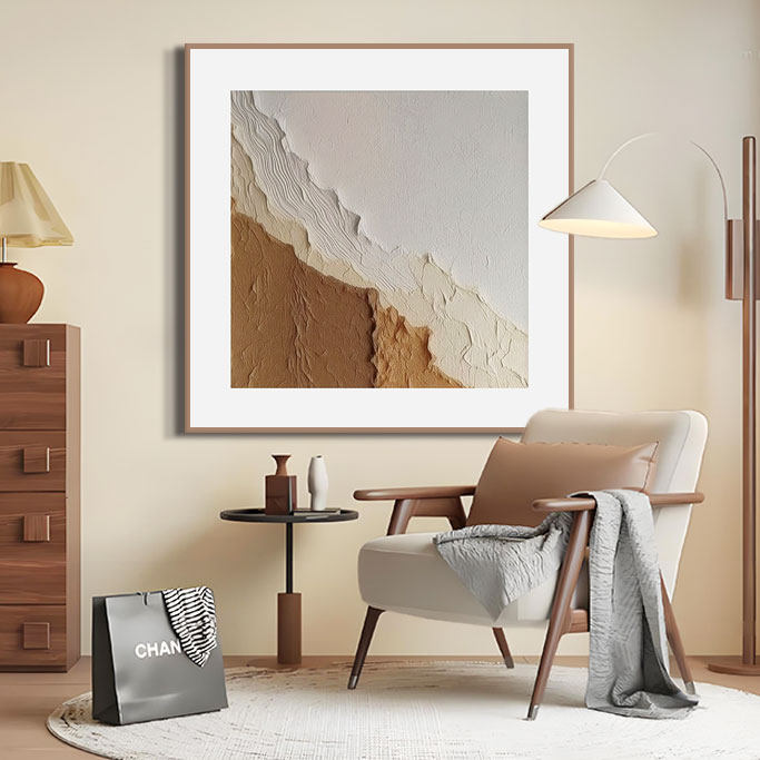 肌理手绘立体过道走廊玄关现代简约客厅装饰画高级艺术感抽象油画