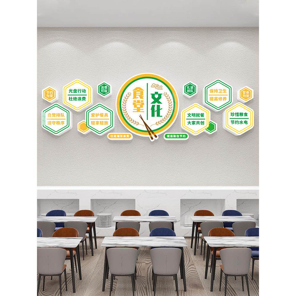 节约粮食标语食堂文化墙贴纸学院幼儿园墙面装饰宣传标语光盘行动