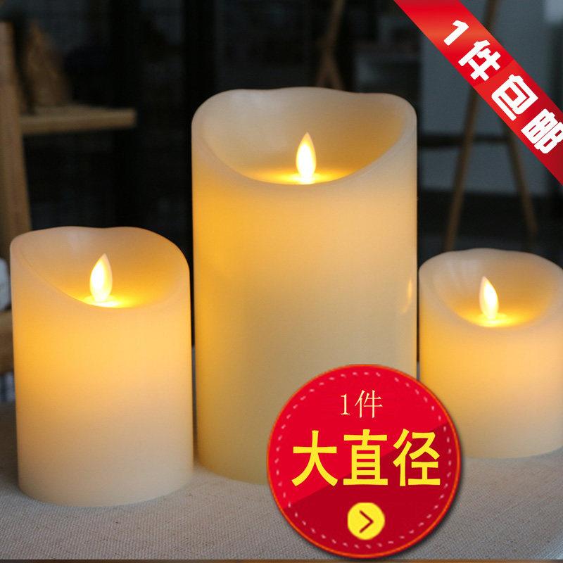 大直径led电子蜡烛灯摇摆火苗仿真石蜡假蜡烛婚庆表白装饰引路灯