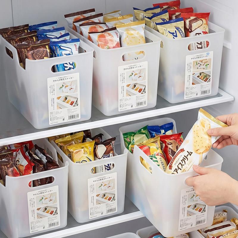 日本进口冰箱雪糕收纳盒冷冻室冷藏专用冰棍冰淇淋分类整理筐神器