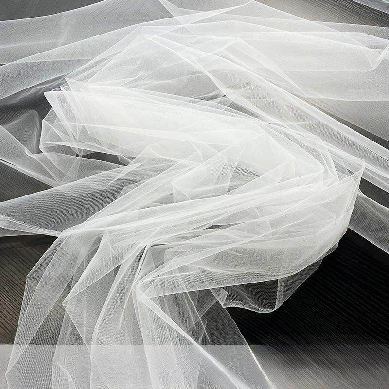 纯色中硬网纱布料面料手工DIY儿童裙设计师服装头纱婚纱礼服面料