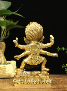纯铜六臂玛哈嘎拉佛像大黑天财神佛像尼泊尔密宗摆件西藏家居饰品