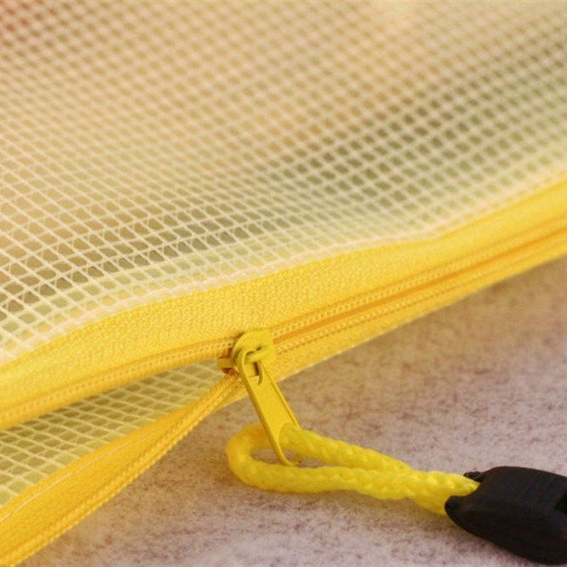 办公用品A4拉链袋文件袋网格袋拉边袋A5塑料透明袋拉链文件夹