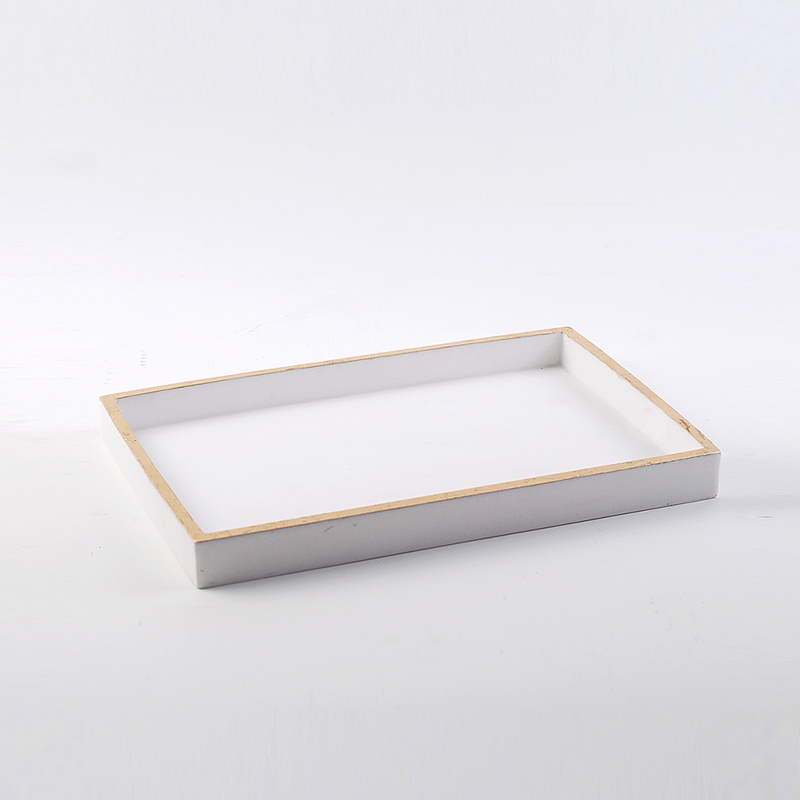 新中式样板间黑色托盘客厅家居软装饰品茶几摆件售楼处摆场工艺品